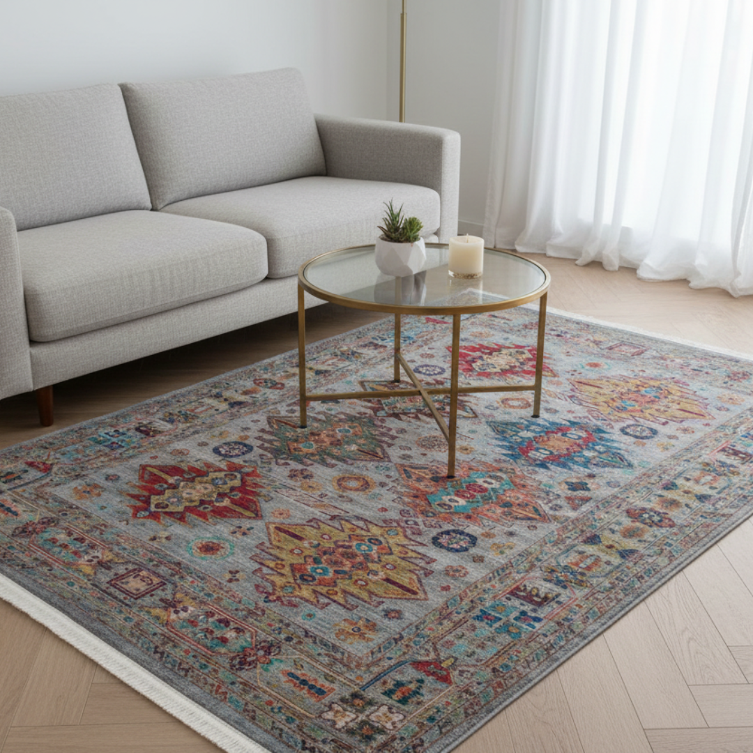 Alfombra Ancestral Silk-Touch – Vintage Pakistaní Antideslizante