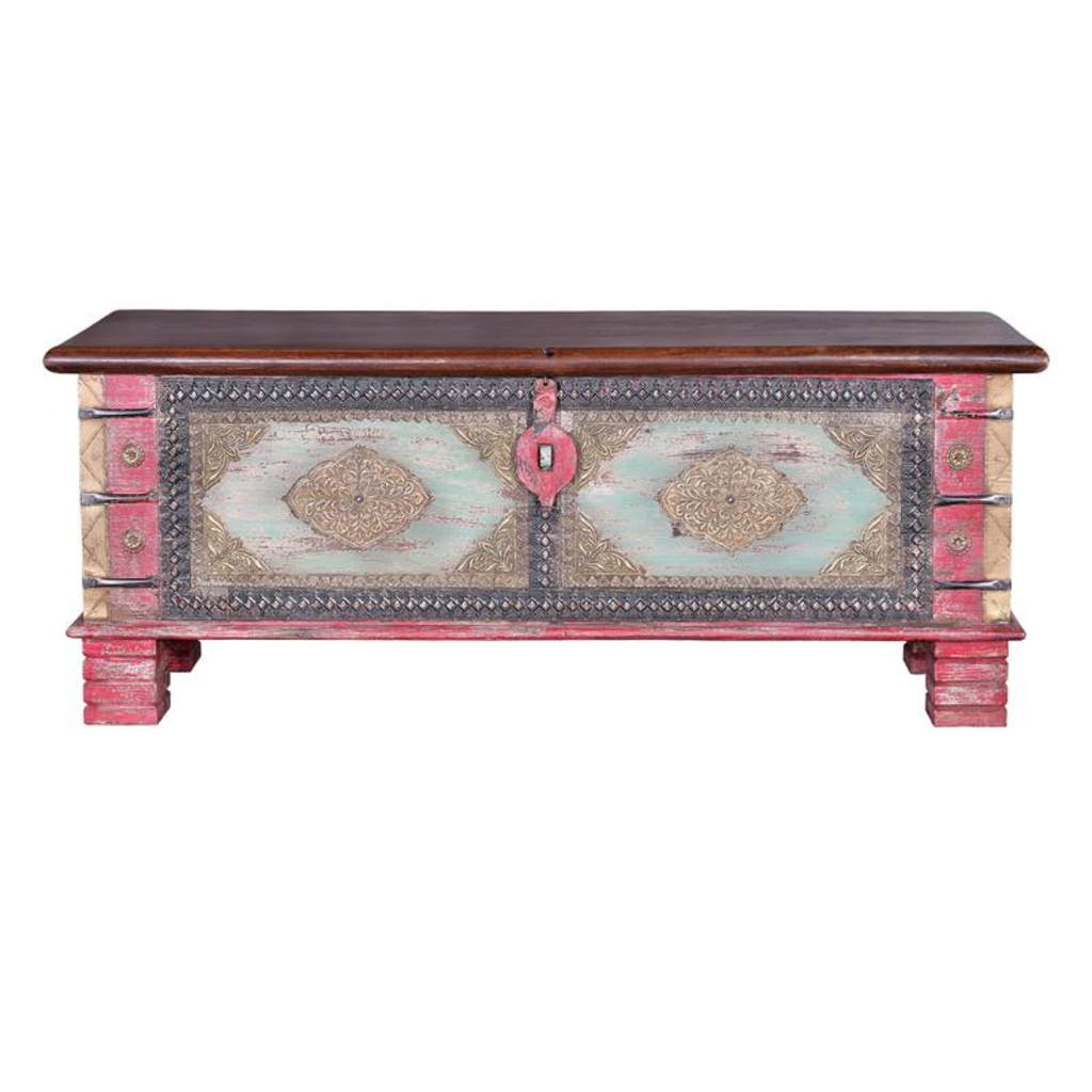 Arca Legado Colonial – Baúl de Mango y Bronce (116 cm)