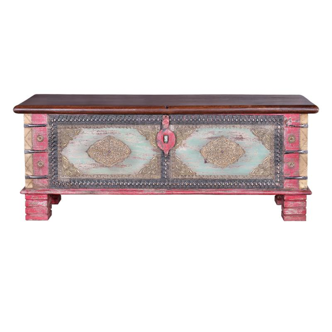 Arca Legado Colonial – Baúl de Mango y Bronce (116 cm)