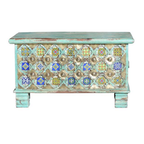 Arca Azulejo Real – Baúl en Madera de Mango y Cerámica (80 cm)