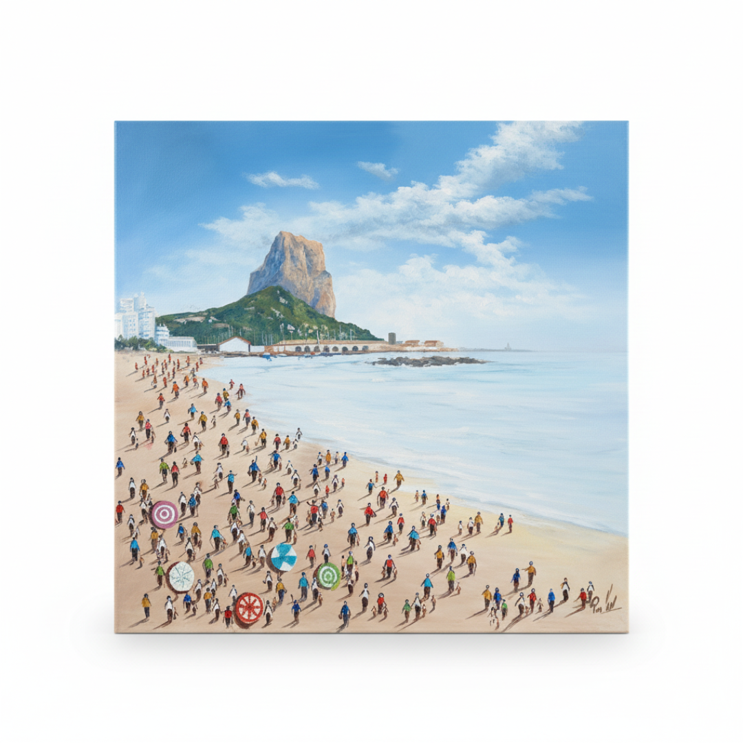 Óleo Bajo el Peñón – Óleo Original (100x100cm)