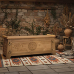Arca Teca Pura – Baúl de Madera Maciza y Diseño Oriental (114 cm)