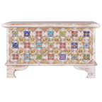 Arca Esencia Bakhra – Baúl de Mango, Azulejo y Bronce (80 cm)