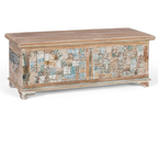 Arca Eco-Mosaico – Baúl de Mango y Madera Reciclada (105 cm)