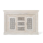 Aparador Catedral Blanco – Mango Macizo y Tallado Integral (150 cm)