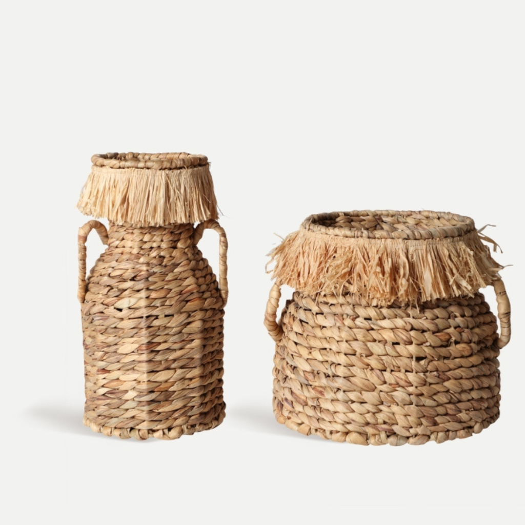 Decorative Baskets KALAYA Set of 2 in Natural Fiber