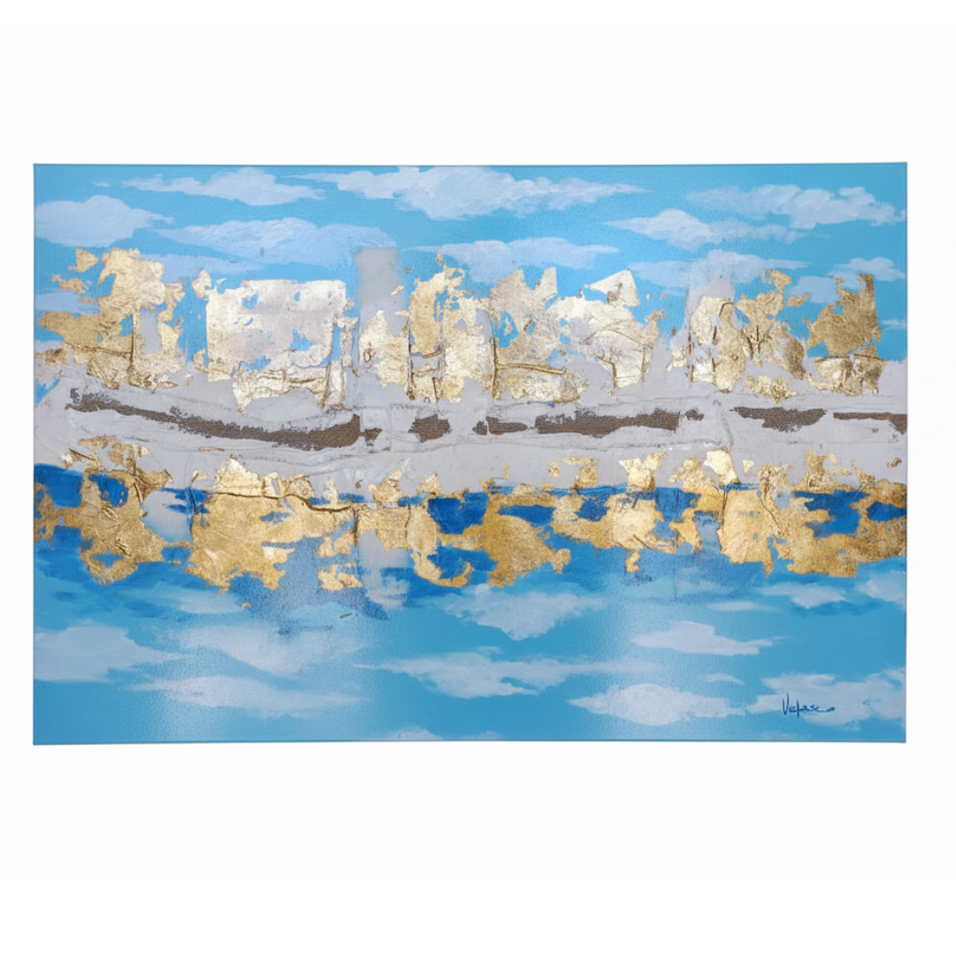 Óleo Reflejos de Oro – Óleo Original con Pan de Oro (90x60cm)