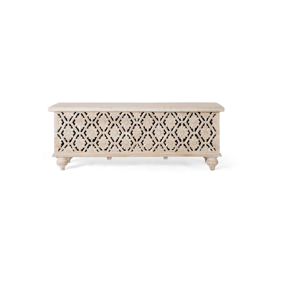 Arca Bruma del Índico – Baúl en Blanco Decapé (116 cm)