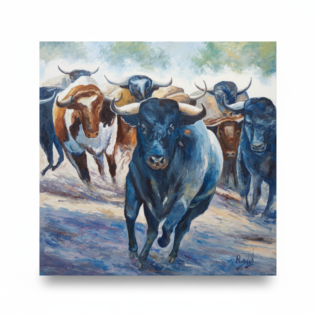 Óleo Fuerza en Movimiento – Óleo Original (90x90cm)