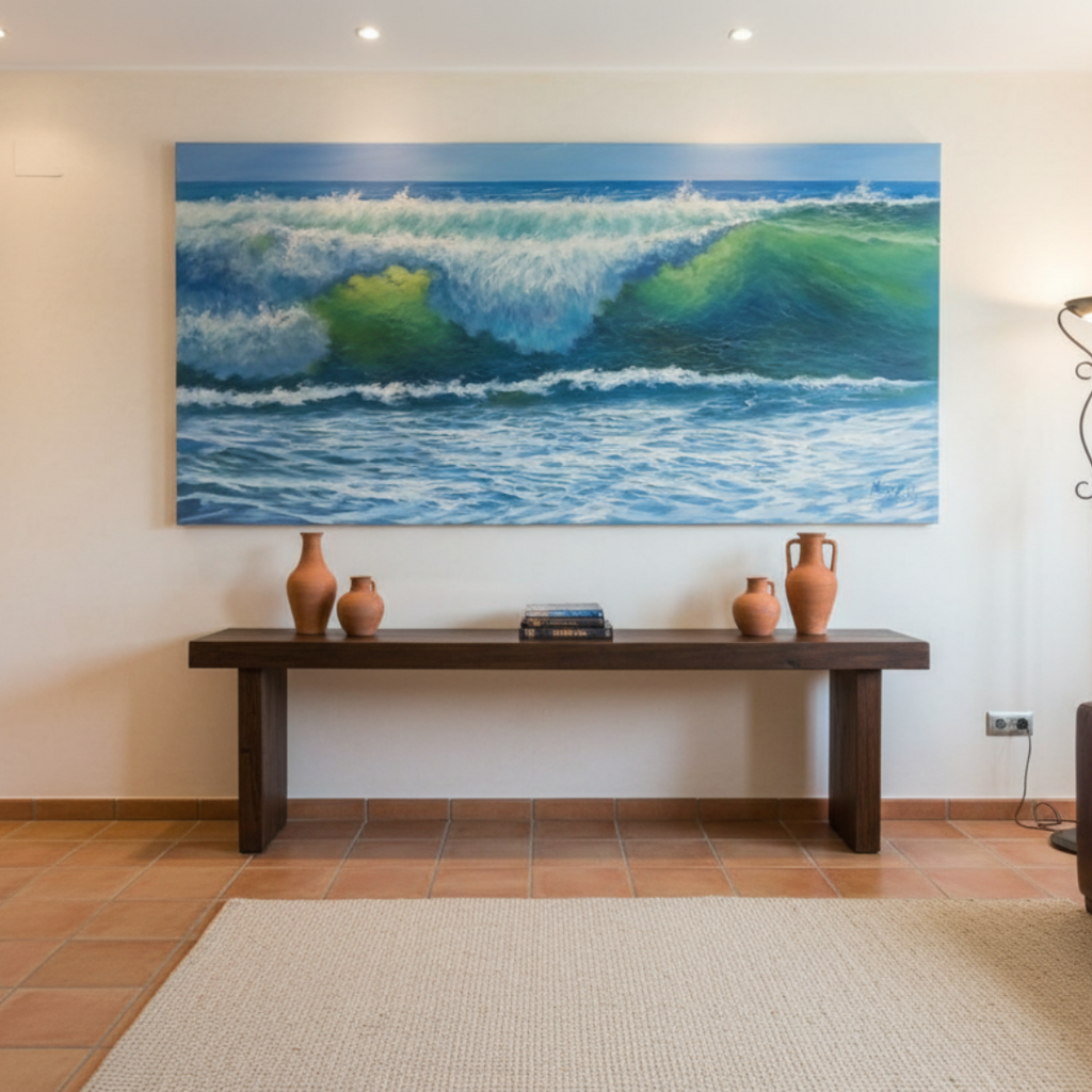 Óleo Transparencia Marina – Óleo Original (100x200cm)