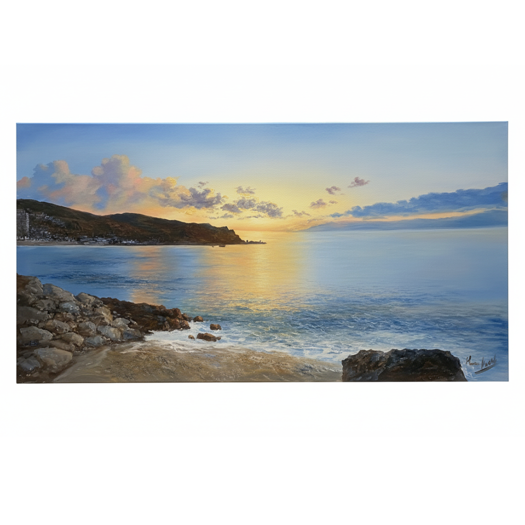 Óleo Ocaso en la Ensenada – Óleo Original (80x150cm)