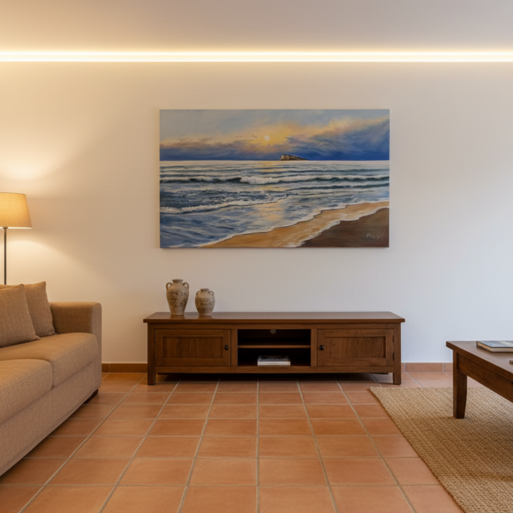 Óleo Amanecer en la Isla – Óleo Original (90x150cm)