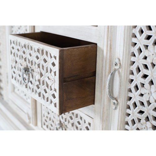 Aparador Catedral Blanco – Mango Macizo y Tallado Integral (150 cm)