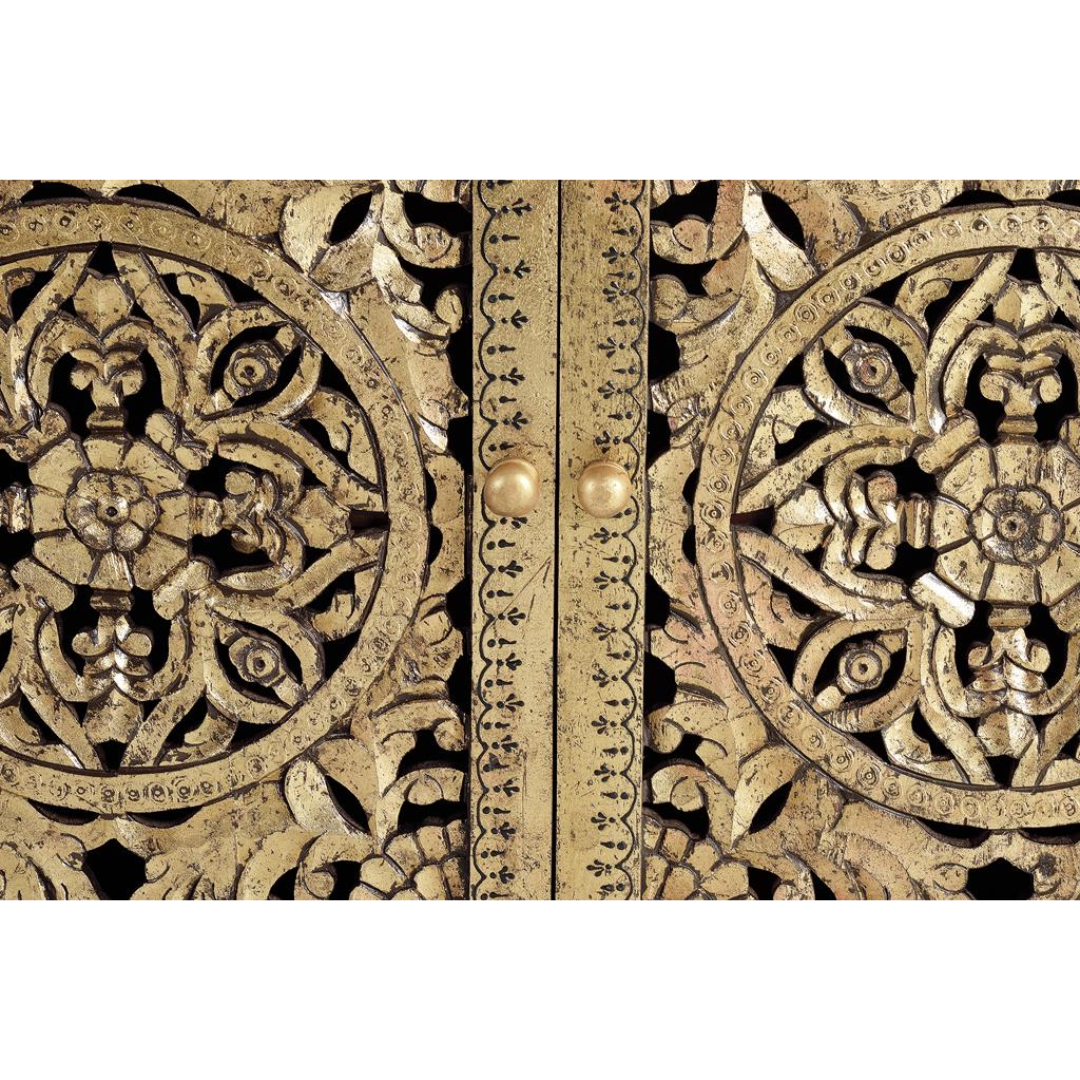 Cómoda Aura de Midas– Mango Tallado y Oro (110 cm)