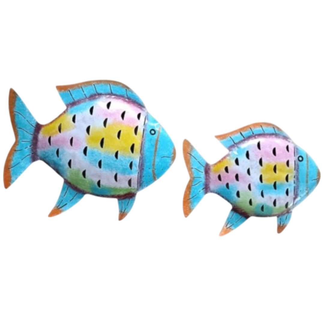 Decoración de Pared - Pez Metal Multicolor (40 cm y 50 cm)