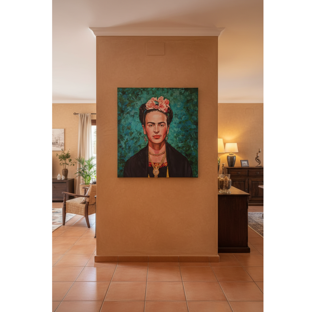 Óleo Esencia de Frida – Óleo Original (120x120cm)