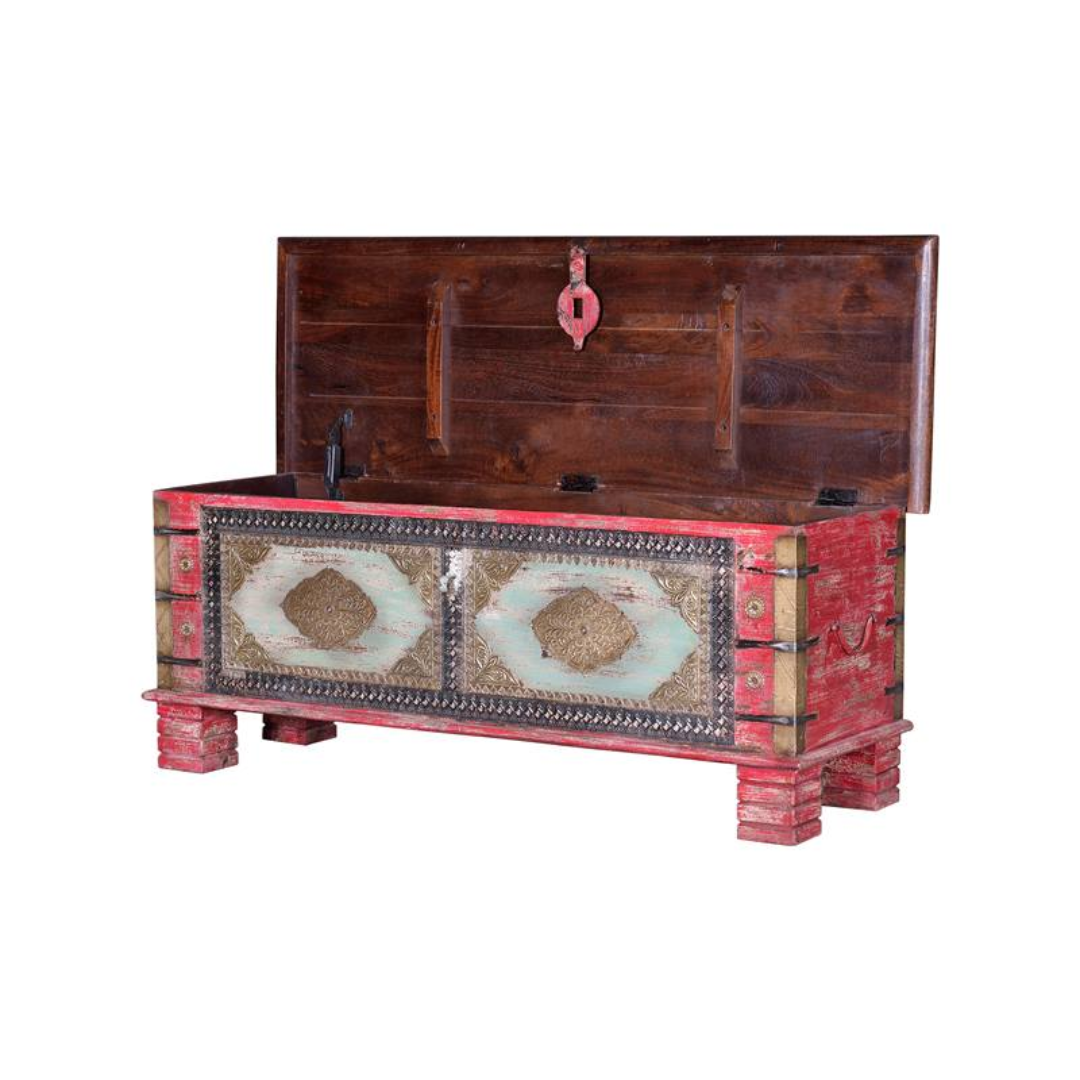 Arca Legado Colonial – Baúl de Mango y Bronce (116 cm)