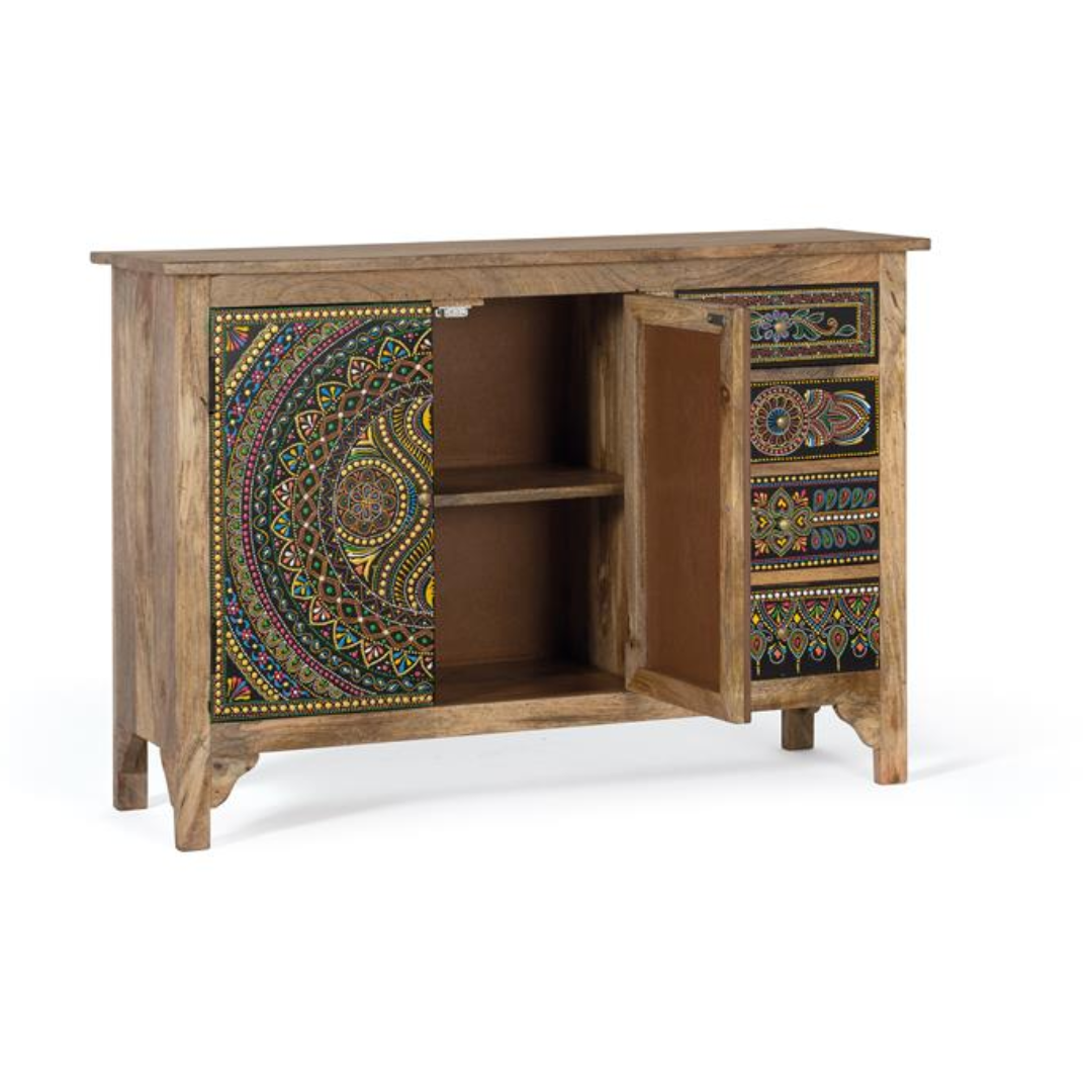 Aparador Caleidoscopio de Mango – Pintado a Mano (107 cm)