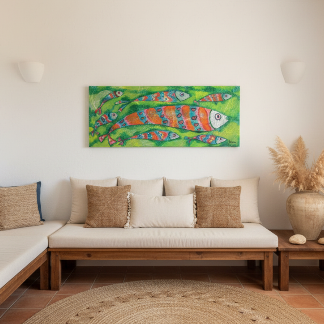 Óleo Marea de Colores – Óleo Original (60x150cm)
