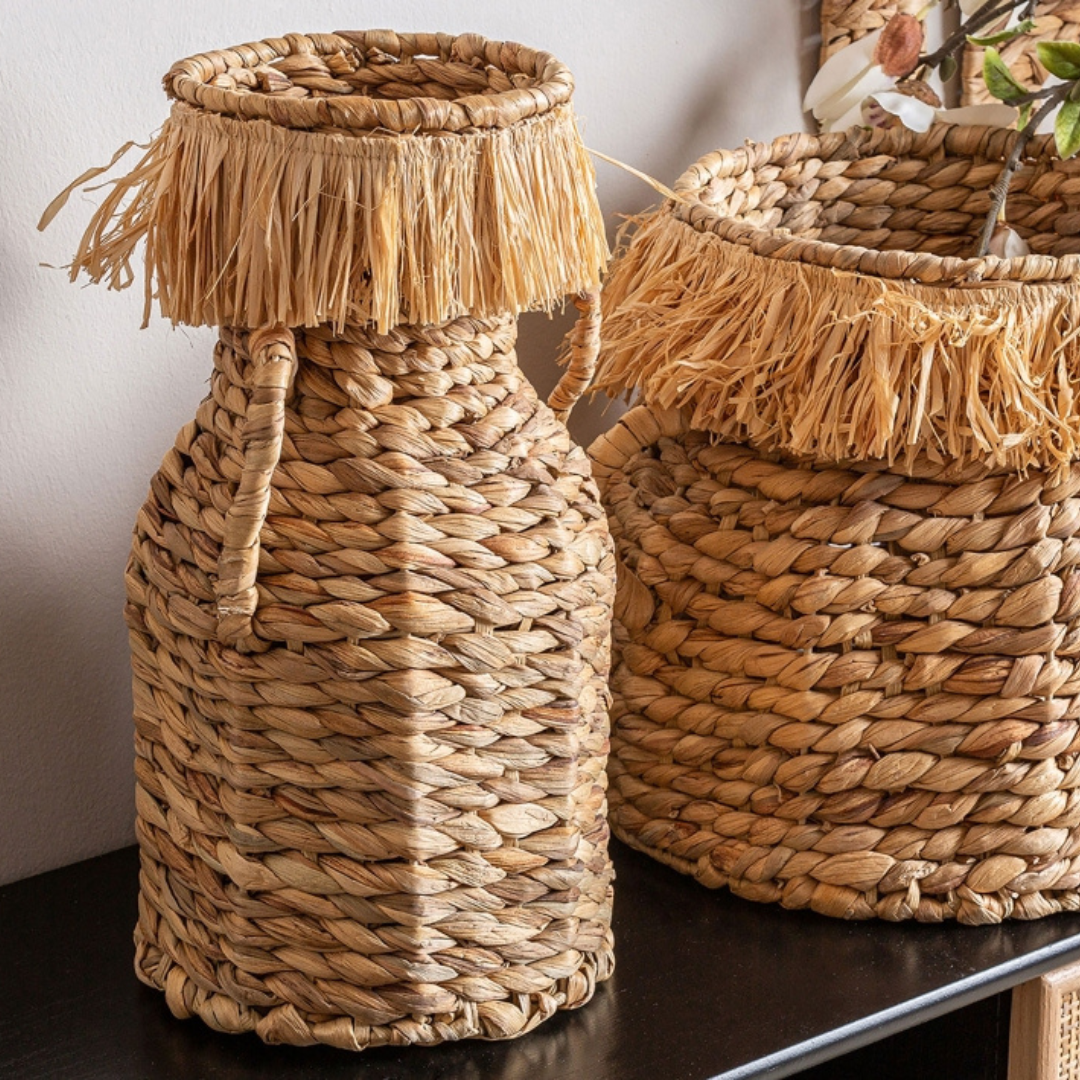 Decorative Baskets KALAYA Set of 2 in Natural Fiber
