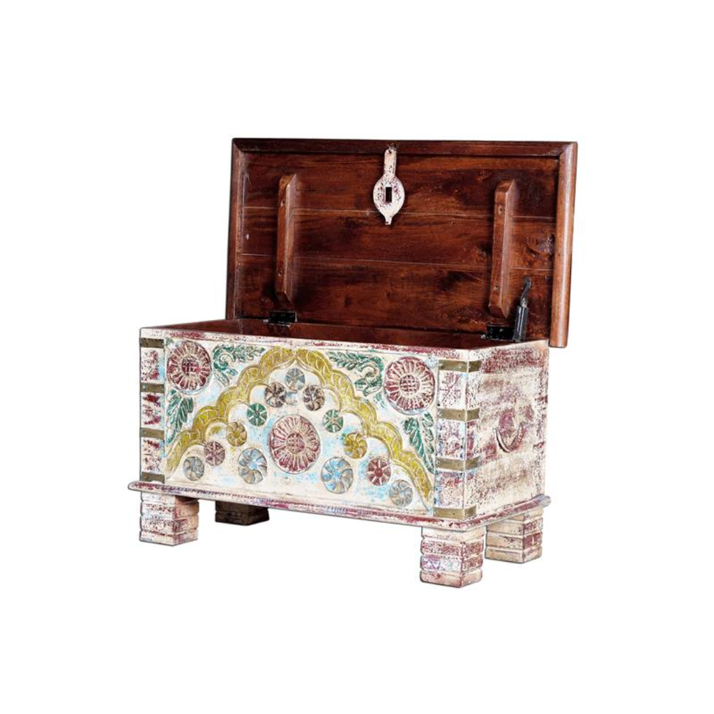 Arca Caleidoscopio – Baúl Étnico Multicolor (80 cm)
