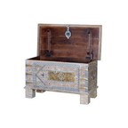 Arca Esencia Colonial – Baúl de Mango y Bronce (80 cm)