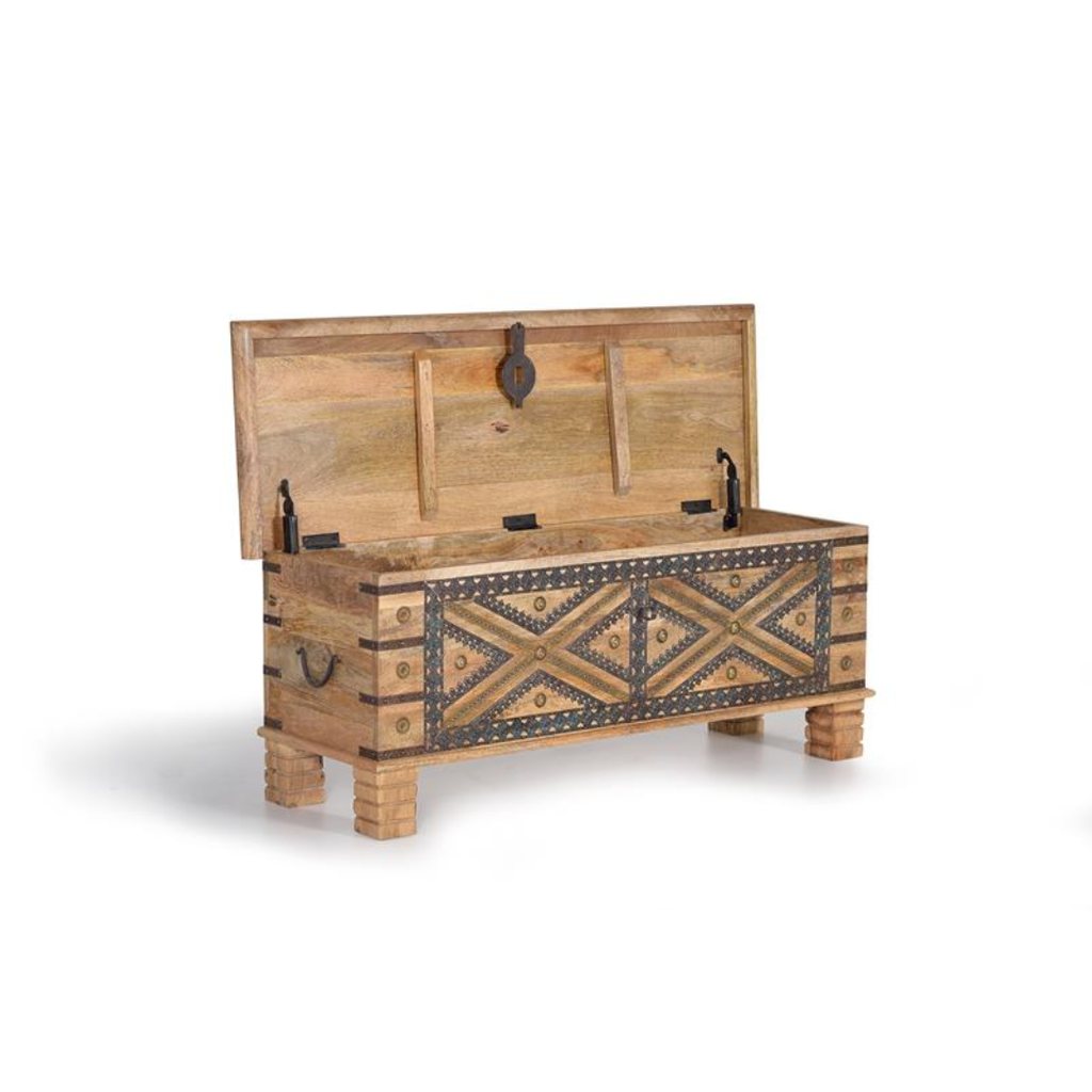 Arca Raíces de Mango – Baúl en Madera Natural (116 cm)