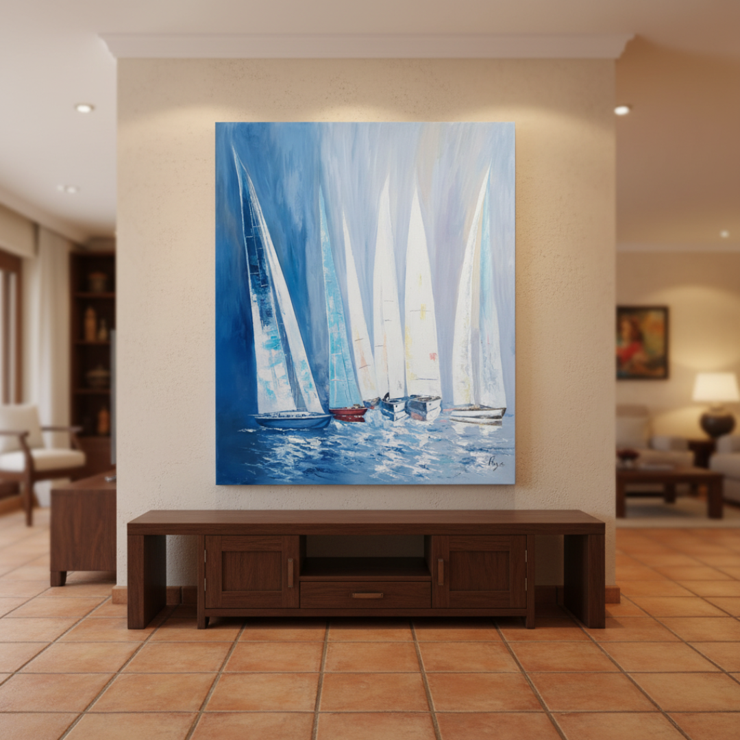 Óleo Viento en Popa – Óleo Original (90x120cm)
