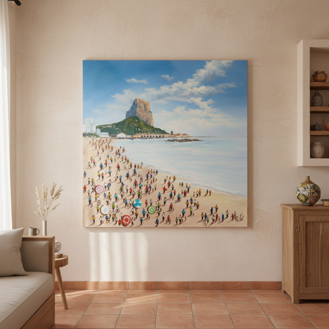 Óleo Bajo el Peñón – Óleo Original (100x100cm)