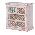 Cómoda Bakhra Mosaico – Mango, Azulejo y Bronce (90 cm)