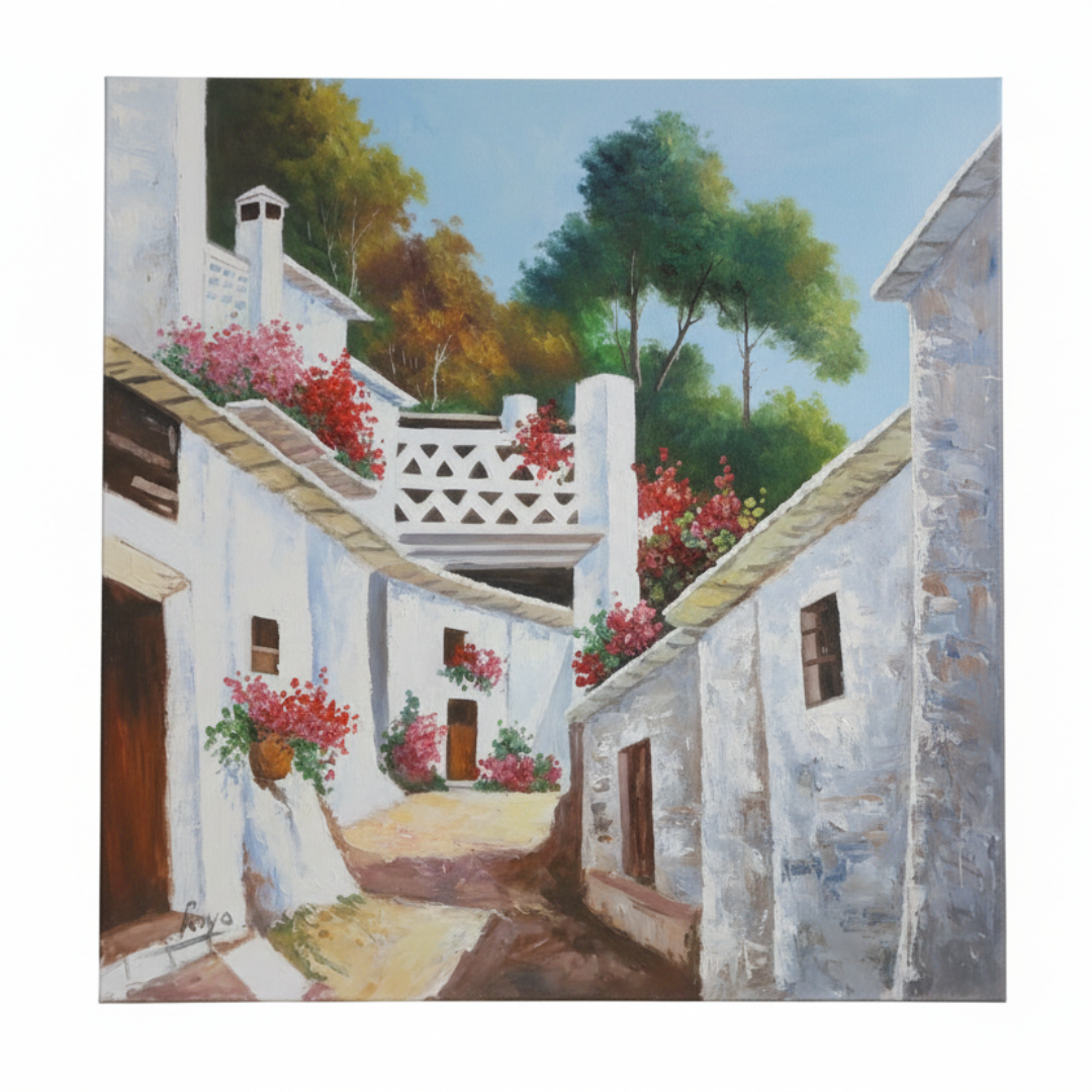 Óleo Nobleza en Azabache – Óleo Original (100x100cm)