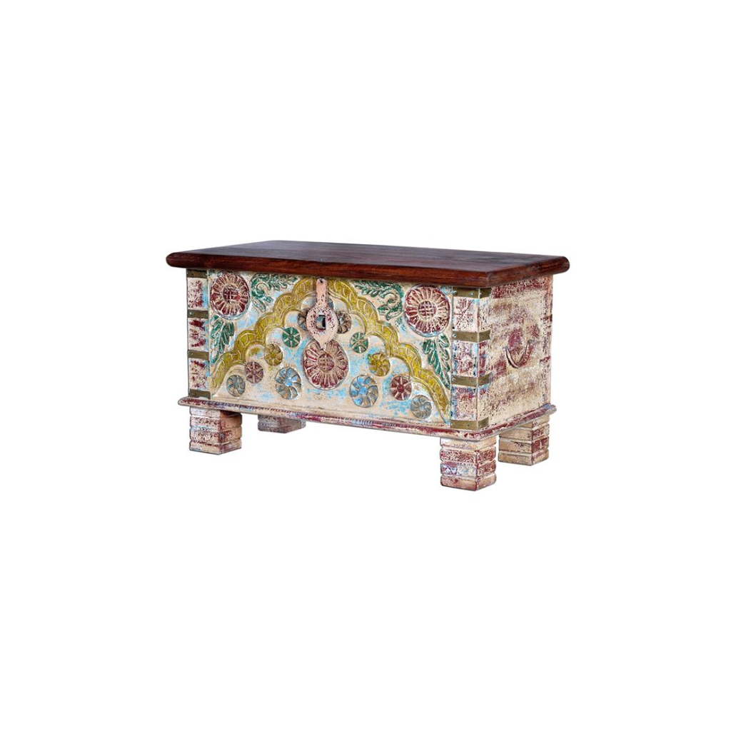 Arca Caleidoscopio – Baúl Étnico Multicolor (80 cm)