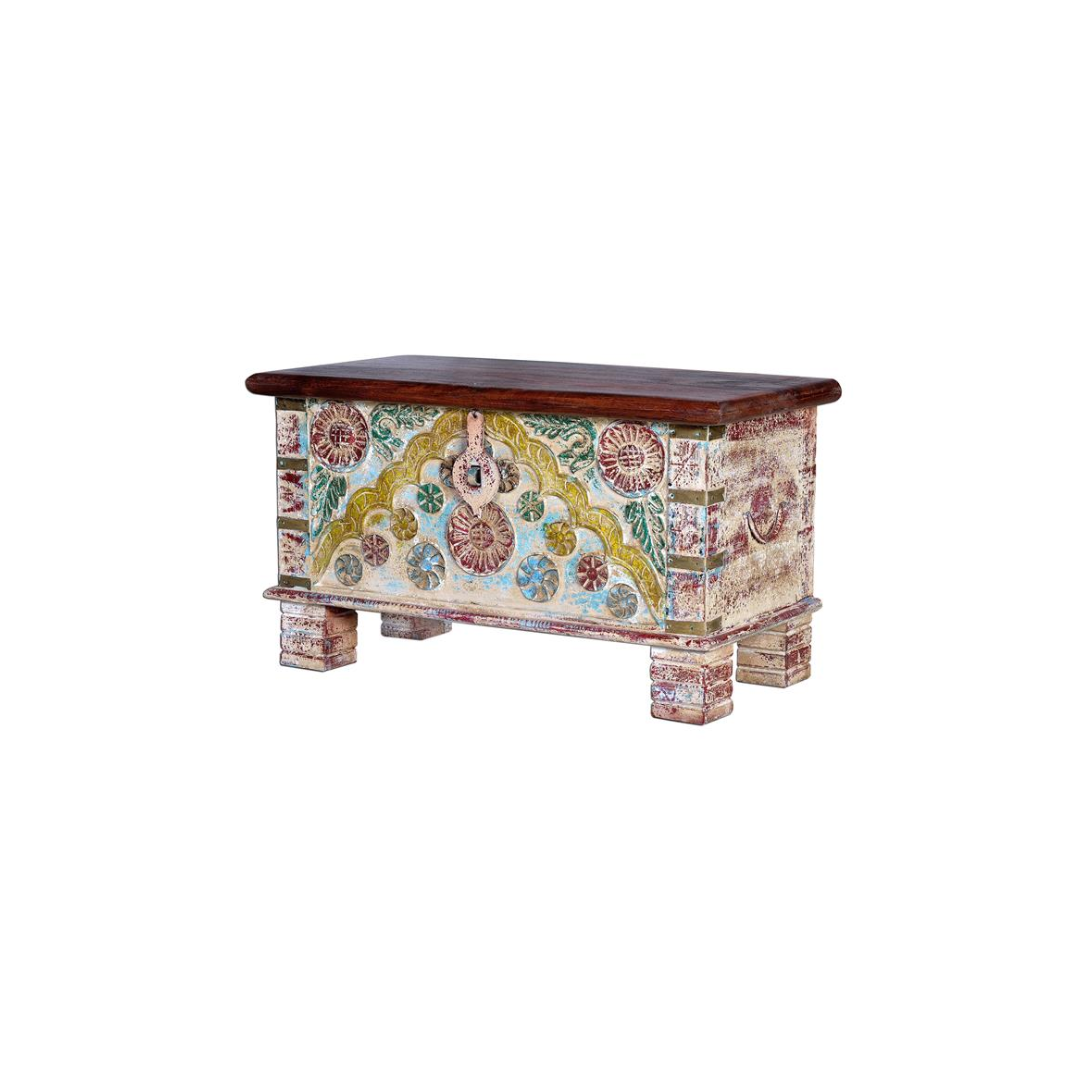 Arca Caleidoscopio – Baúl Étnico Multicolor (80 cm)