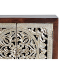 Cómoda Reflejo de Plata – Mango Tallado y Plata (80 cm)