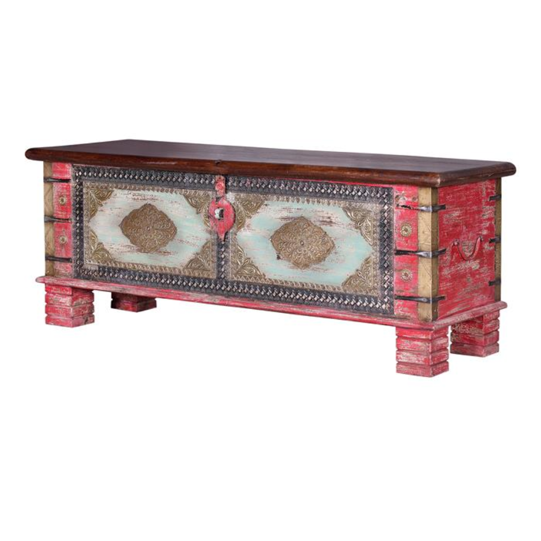 Arca Legado Colonial – Baúl de Mango y Bronce (116 cm)