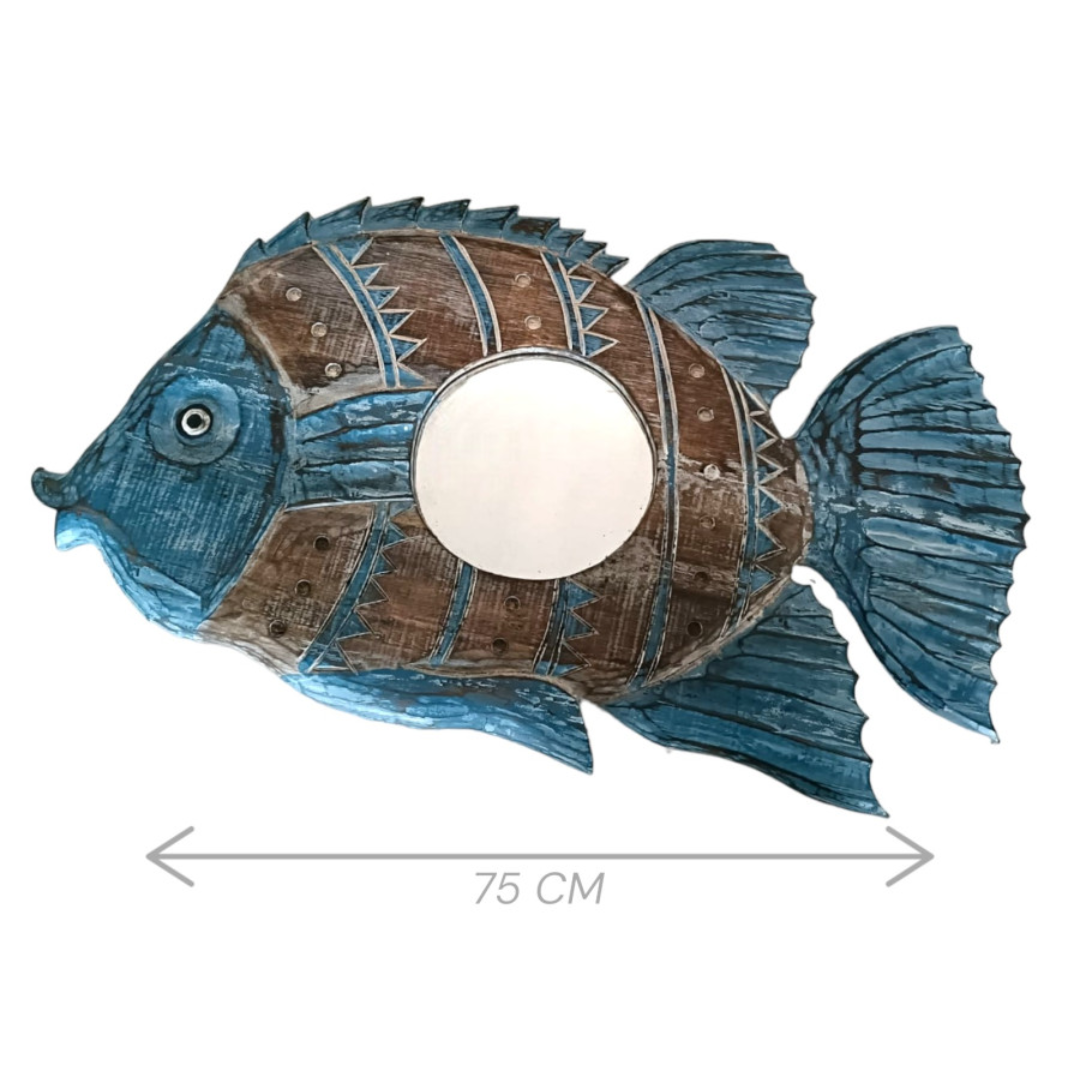 Espejo Gran Estela Marina – Diseño Pez (75 cm)