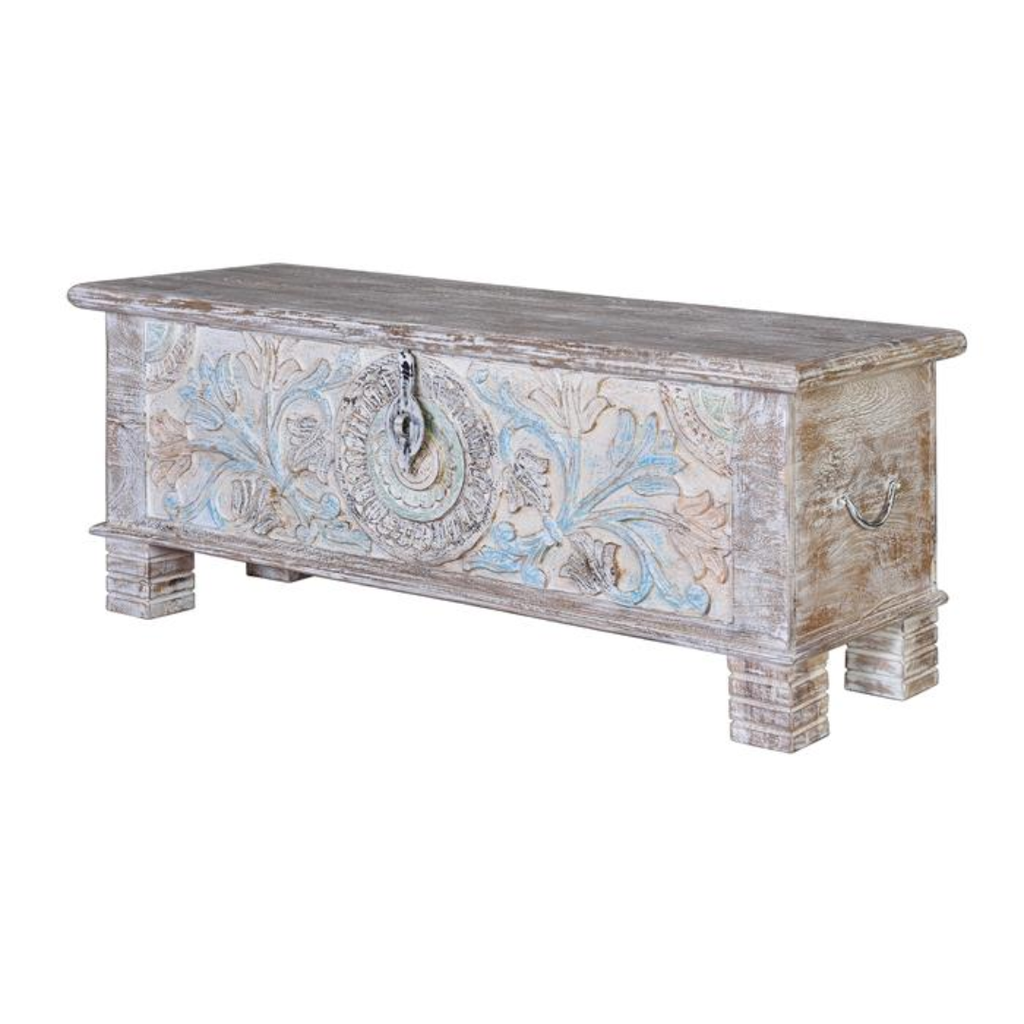 Arca Monolito de Mango – Baúl de Madera Maciza (116 cm)