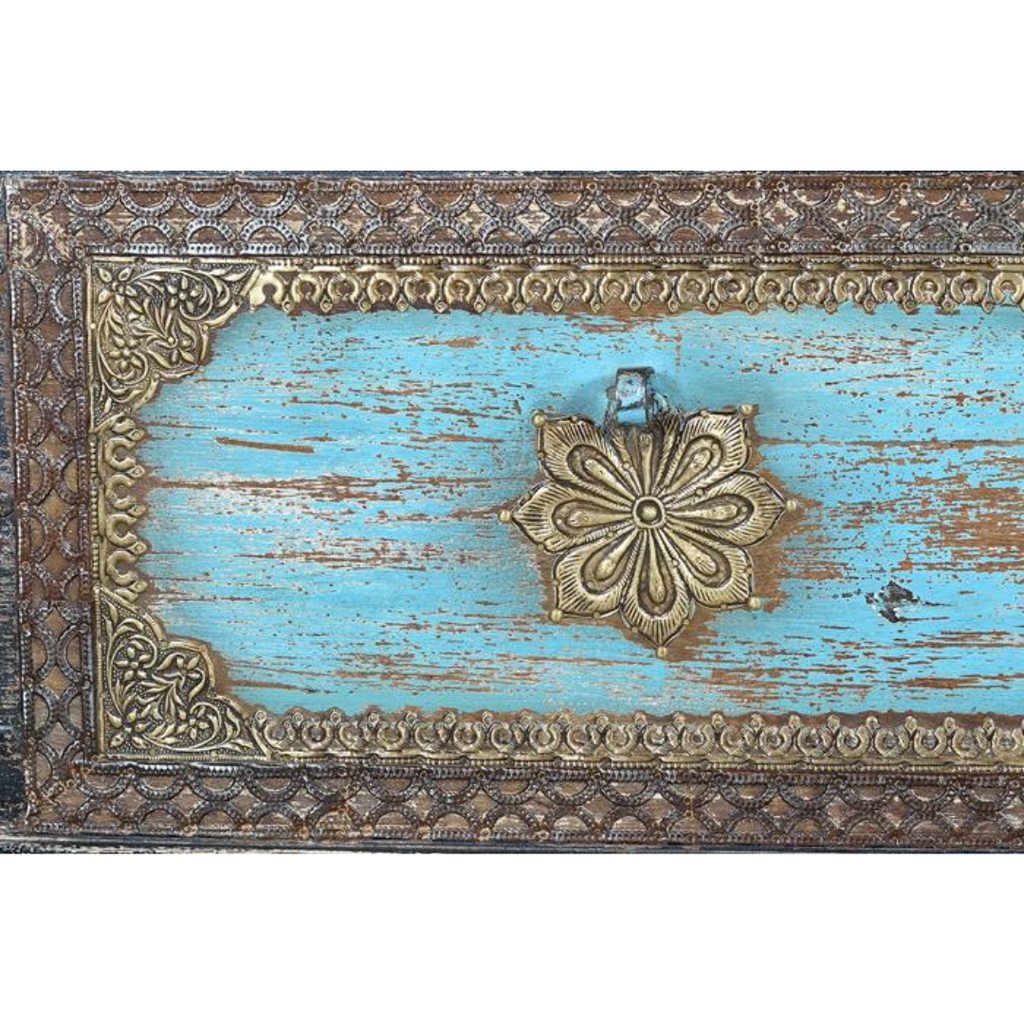 Arca Legado Compacto – Baúl de Mango y Bronce (80 cm)