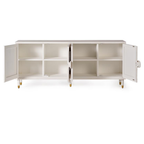 Aparador Cuadrante Real – Mango Tallado de 4 Puertas (190 cm)