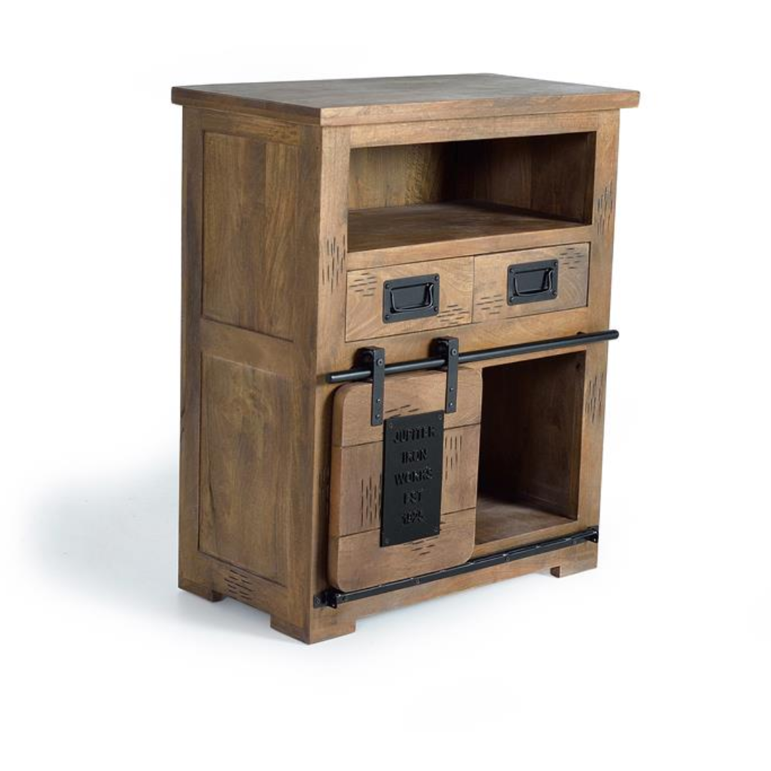 Aparador Atelier Compact – Mango Industrial con Puerta Corredera (75 cm)