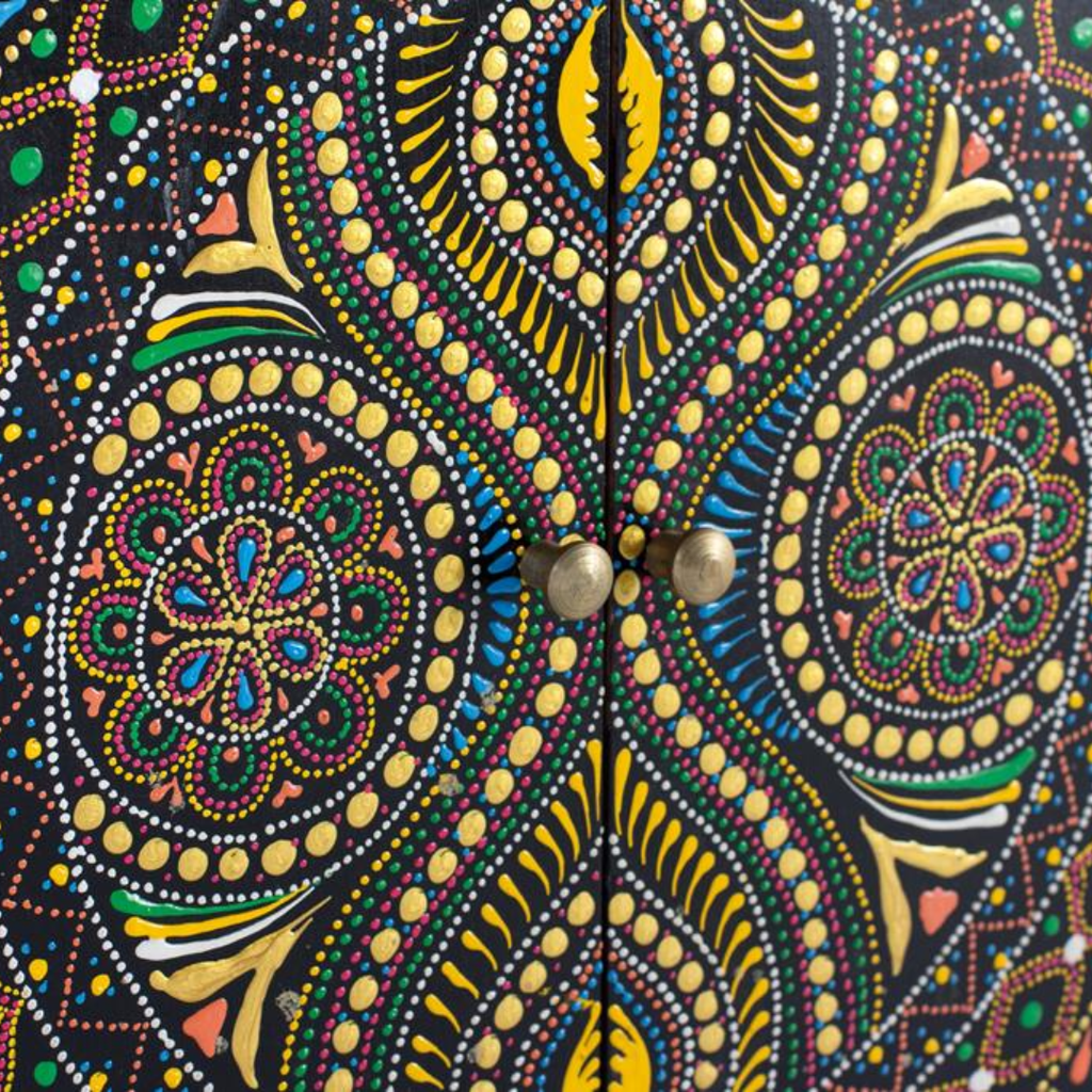 Aparador Caleidoscopio de Mango – Pintado a Mano (107 cm)