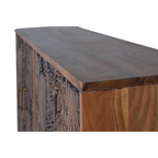Aparador Corteza de Acacia – Madera Maciza Tallada de 4 Puertas (190 cm)