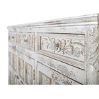 Aparador Antiqua White – Mango Macizo y Tallado Artesanal (175 cm)