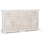Aparador Catedral Blanco Imperial – Mango Macizo y Tallado Integral (180 cm)