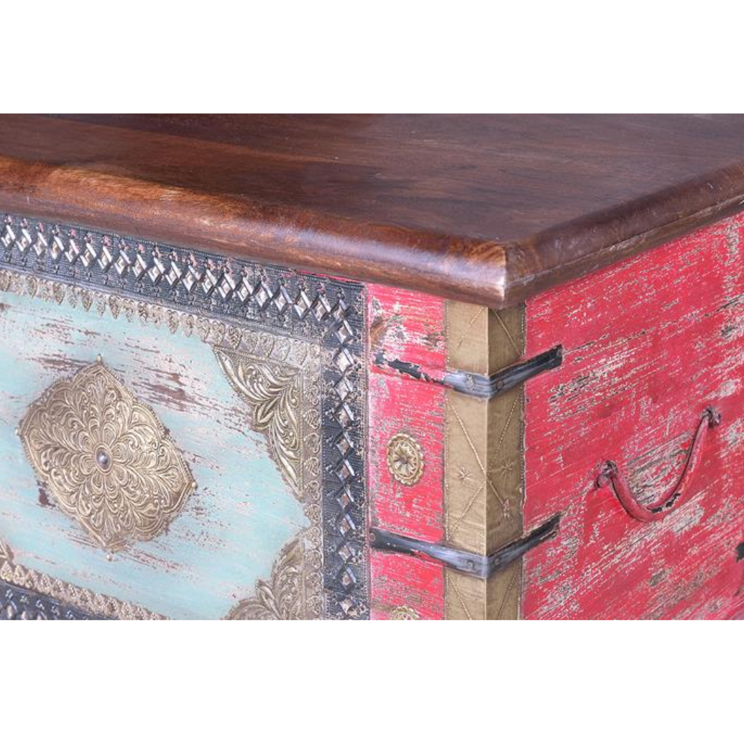 Arca Legado Colonial – Baúl de Mango y Bronce (116 cm)