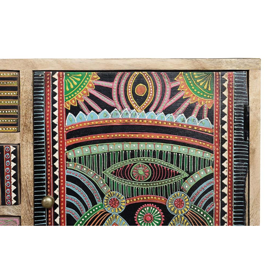 Mueble TV/Cómoda Cromía Compacta – Mango y Detalles Multicolor (100 cm)