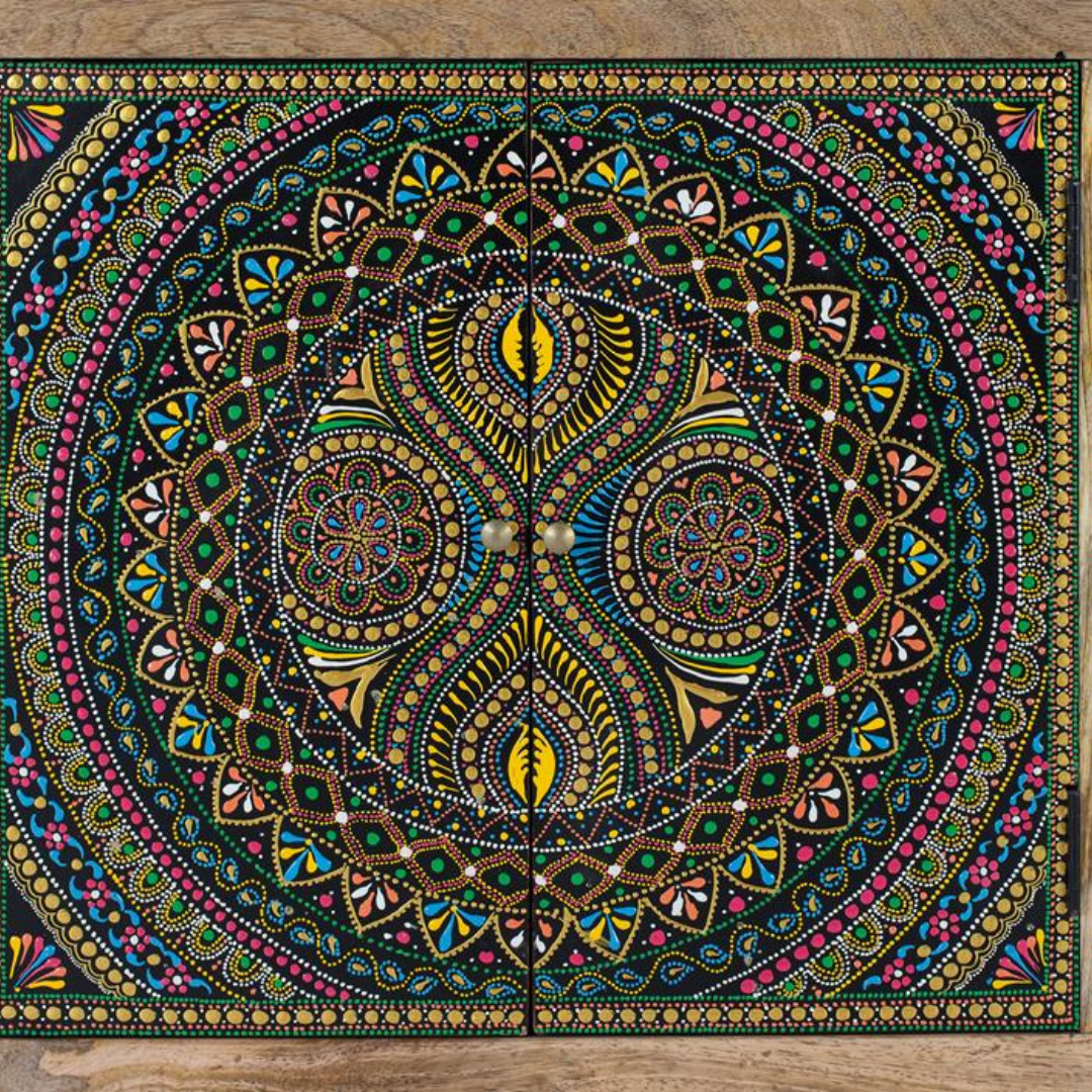 Aparador Caleidoscopio de Mango – Pintado a Mano (107 cm)
