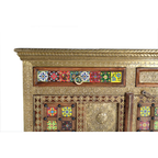 Aparador Zoco Real – Acacia, Azulejos y Bronce Repujado (150 cm)