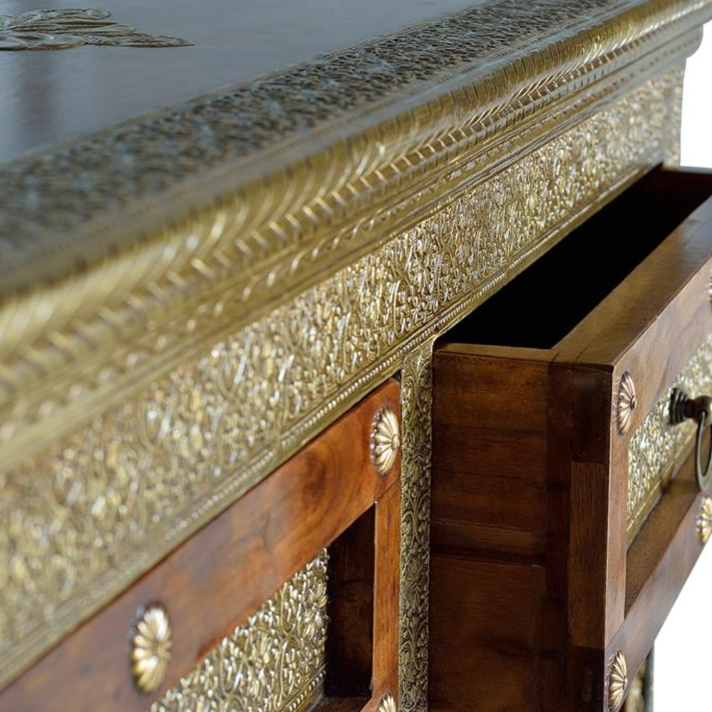 Cómoda Mosaico del Sultán – Acacia, Azulejo y Bronce (105 cm)