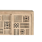 Consola Nórdica Industrial – Mango Natural y Puertas Correderas (90 cm)